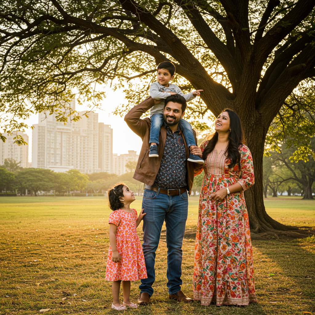 Spacious living room at VTP Pegasus Kharadi with MLA design